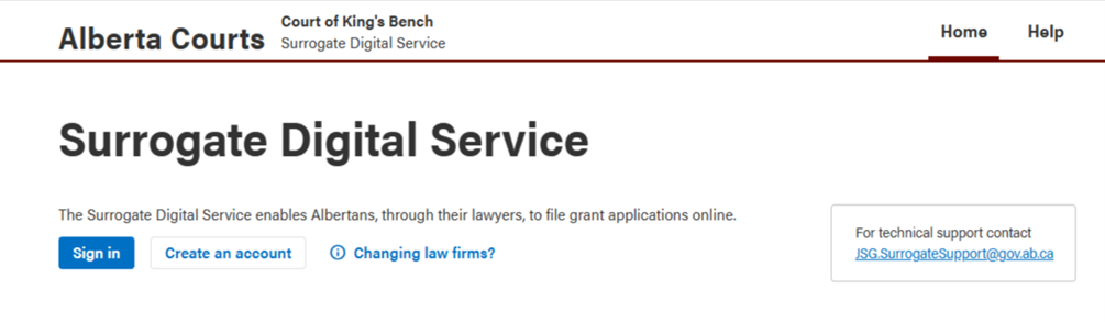 Example of the Re-branded Surrogate Digital Service Interface